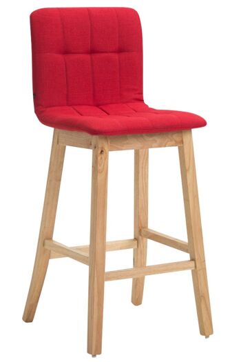 Tabouret de bar Bregenz tissu Natura, rouge 50x47x106 rouge Matière Bois 1