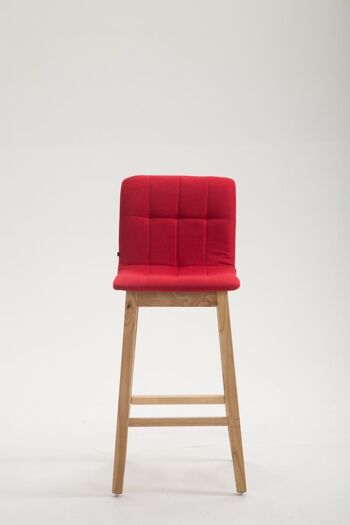 Tabouret de bar Bregenz tissu Natura, rouge 50x47x106 rouge Matière Bois 2