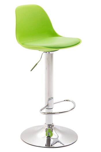 Tabouret de bar Kiel simili cuir végétal 43x39x82 métal plastique végétal 1