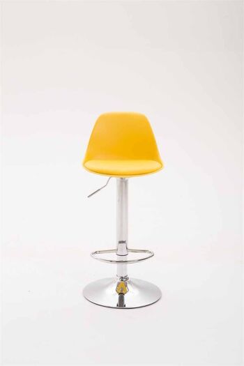 Tabouret de bar Kiel simili cuir jaune 43x39x82 métal plastique jaune 2