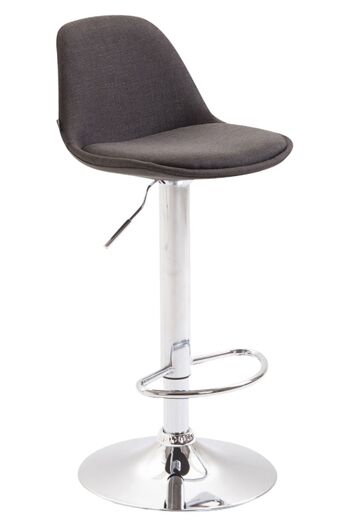 Tabouret de bar Kiel tissu gris foncé 43x39x82 gris foncé Matière métal 1