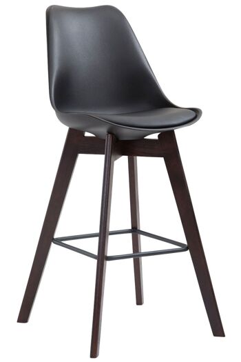 Tabouret de bar Metz plastique cappuccino noir 56x48x112 plastique noir Bois 1