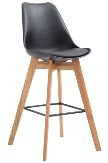 Tabouret de bar Metz plastique Natura noir 56x48x112 plastique noir Bois 1