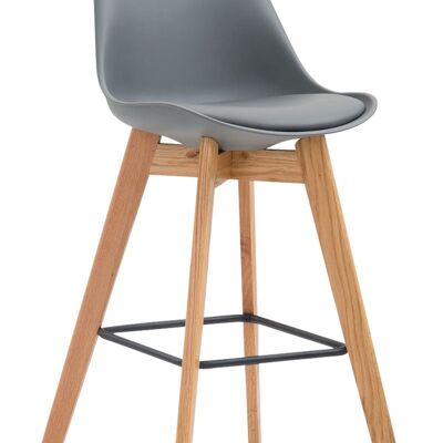 Bar stool Metz plastic Natura Gray 56x48x112 Gray plastic Wood