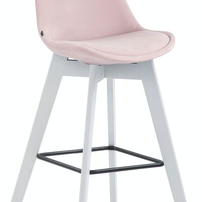 Barhocker Metz Samt weiß rosa 56x48x112 rosa Samt Holz