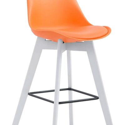 Taburete de bar Metz plástico blanco naranja 56x48x112 plástico naranja Madera