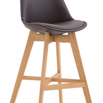 Bar stool Cannes artificial leather Natura brown 56x48x112 brown artificial leather Wood