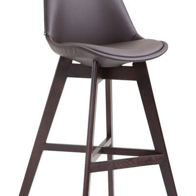 Cannes faux leather cappuccino bar stool brown 56x48x112 brown leatherette Wood