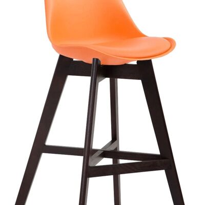 Taburete de bar Cannes plástico Cappuccino naranja 56x48x112 naranja plástico Madera