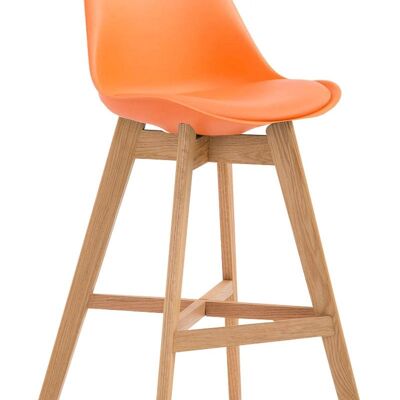 Taburete de bar Cannes plástico Natura naranja 56x48x112 naranja plástico Madera