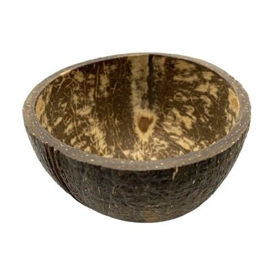 Bol en noix de coco, finition texturée naturelle, moyen, diamètre 11-12 cm