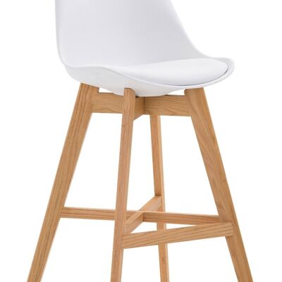 Bar stool Cannes plastic Natura white 56x48x112 white plastic Wood