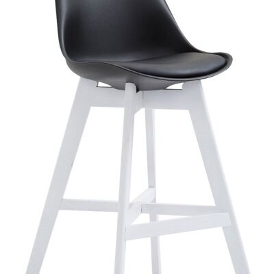 Tabouret de bar Cannes plastique blanc noir 56x48x112 plastique noir Bois