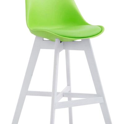 Tabouret de bar Cannes plastique végétal blanc 56x48x112 plastique végétal Bois