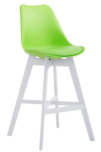 Tabouret de bar Cannes plastique végétal blanc 56x48x112 plastique végétal Bois 1