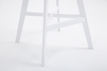 Tabouret de bar Cannes plastique végétal blanc 56x48x112 plastique végétal Bois 2