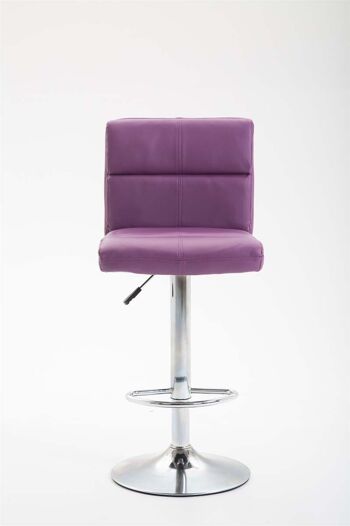 Tabouret de bar Umbria simili cuir violet 51x42x92 cuir artificiel violet Métal chromé 2