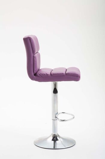 Tabouret de bar Umbria simili cuir violet 51x42x92 cuir artificiel violet Métal chromé 3