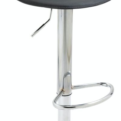 Tabouret de bar Lana V2 noir 41x39x73 cuir artificiel noir métal