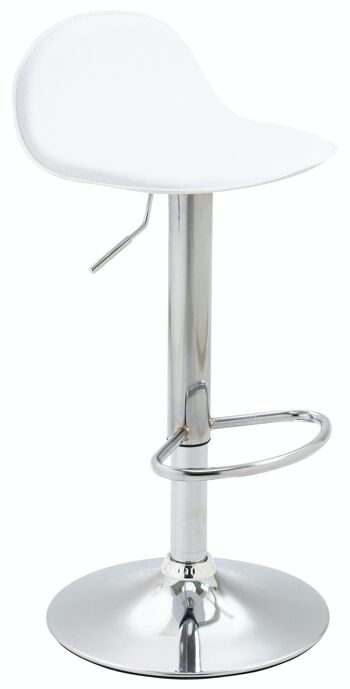 Tabouret de bar Lana V2 blanc 41x39x73 cuir artificiel blanc métal 1