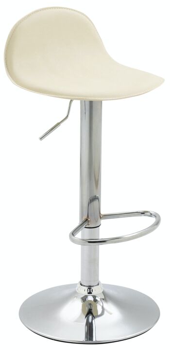 Tabouret de bar Lana V2 crème 41x39x73 métal simili cuir crème 1