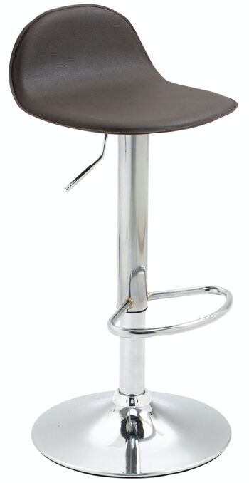 Tabouret de bar Lana V2 marron 41x39x73 métal simili cuir marron 1