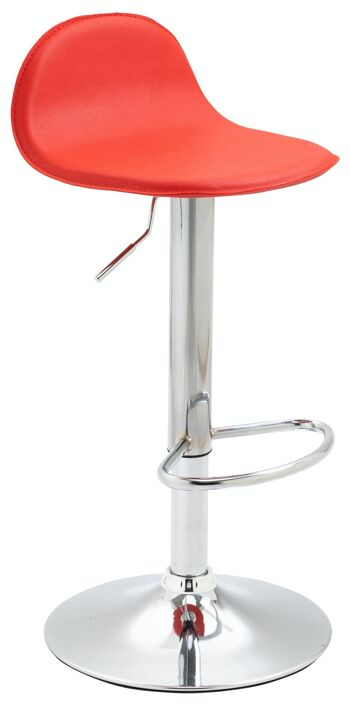 Tabouret de bar Lana V2 rouge 41x39x73 métal simili cuir rouge 1