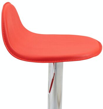 Tabouret de bar Lana V2 rouge 41x39x73 métal simili cuir rouge 7