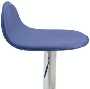 Tabouret de bar Lana V2 bleu 41x39x73 cuir artificiel bleu métal 7