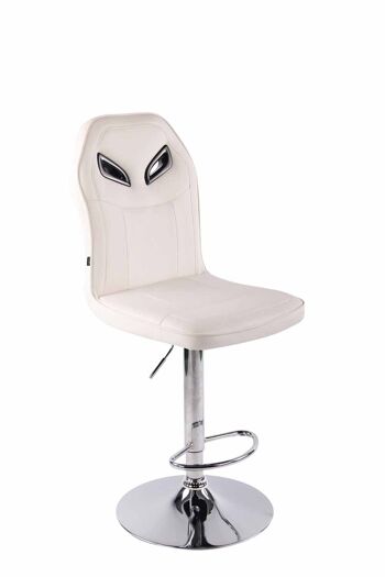 Tabouret de bar Racing Cheers simili cuir blanc 57x44x106 simili cuir blanc Métal chromé 1