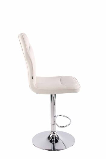 Tabouret de bar Racing Cheers simili cuir blanc 57x44x106 simili cuir blanc Métal chromé 3