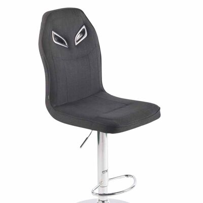 Tabouret de bar Racing Cheers tissu noir 57x44x106 noir Matière Métal chromé