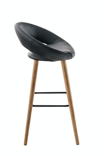 Tabouret de bar Tampa simili cuir noir 48x55x97 simili cuir noir Bois 3