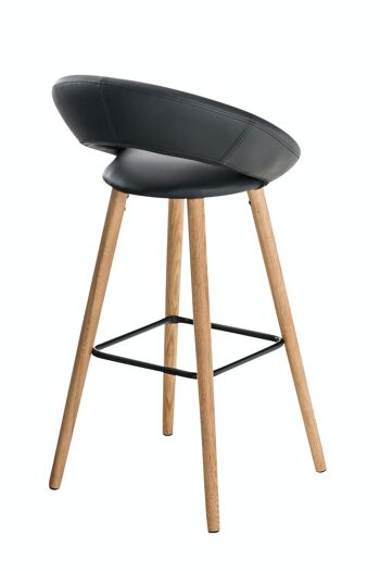 Tabouret de bar Tampa simili cuir noir 48x55x97 simili cuir noir Bois 4