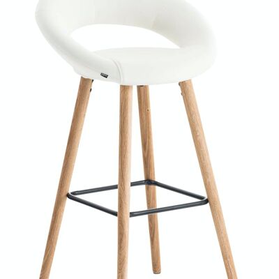 Tabouret de bar Tampa simili cuir blanc 48x55x97 simili cuir blanc Bois