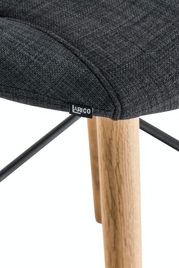 Tabouret de bar Tampa tissu Gris 48x55x97 Gris Matière Bois 6