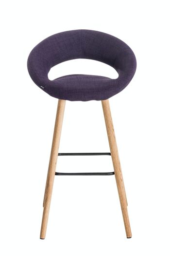 Tabouret de bar Tampa tissu violet 48x55x97 violet Matière Bois 2