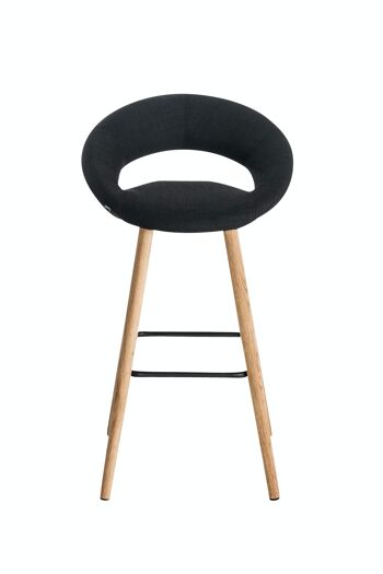 Tabouret de bar Tampa tissu noir 48x55x97 noir Matière Bois 2