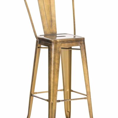 Tabouret de bar Aiden gold 52x44x115 métal doré métal