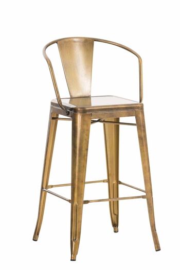 Tabouret de bar Vasbro or 56x51x106 métal doré métal 1