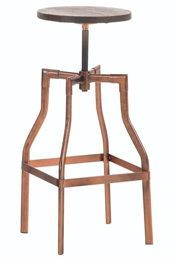 Tabouret Kara, bois cuivre 36x36x66 cuivre Bois métal 1