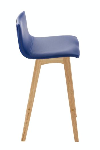 Tabouret de bar Taunus simili cuir Natura bleu 40x40x93 simili cuir bleu Bois 2