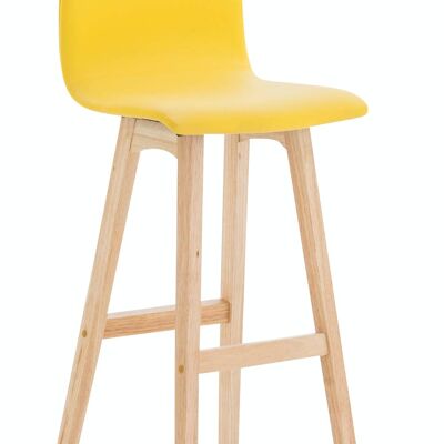 Tabouret de bar Taunus simili cuir Natura jaune 40x40x93 simili cuir jaune Bois