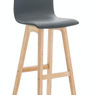 Bar stool Taunus imitation leather Natura Gray 40x40x93 Gray artificial leather Wood