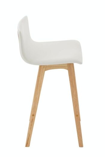 Tabouret de bar Taunus simili cuir Natura blanc 40x40x93 simili cuir blanc Bois 1