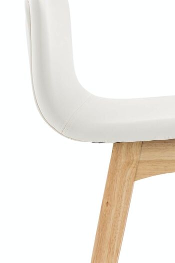 Tabouret de bar Taunus simili cuir Natura blanc 40x40x93 simili cuir blanc Bois 2