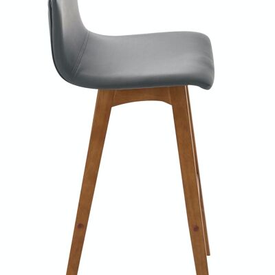 Tabouret de bar Taunus simili cuir noyer Gris 40x40x93 Simili cuir gris Bois