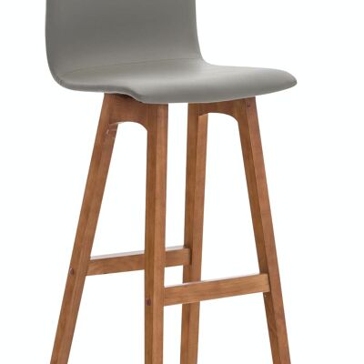 Tabouret de bar Taunus simili cuir noyer taupe 40x40x93 simili cuir taupe Bois