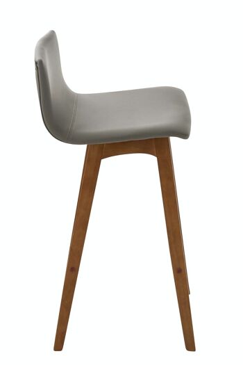 Tabouret de bar Taunus simili cuir noyer taupe 40x40x93 simili cuir taupe Bois 2