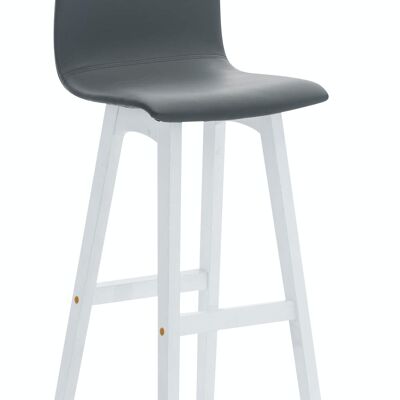 Tabouret de bar Taunus simili cuir blanc Gris 40x40x93 Simili cuir gris Bois